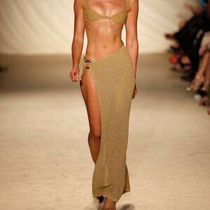 Palermo Skirt - Antique Gold Lace Crochet